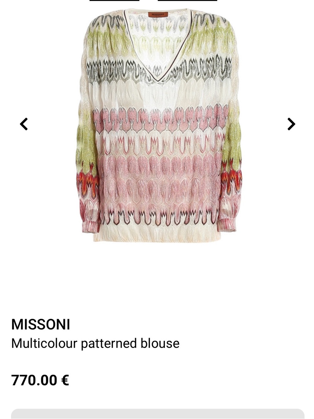 Missoni Multicolor V-Neck Knit Sweater in Pink, Green, Cream IT42 - Picture 14 of 14